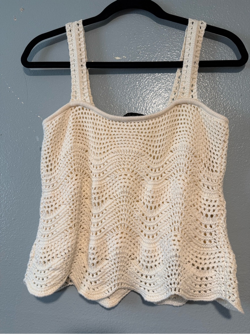 Rachel Zoe Cream Crochet Tie-Front Tank Top size MEDIUM - Picture 3 of 8